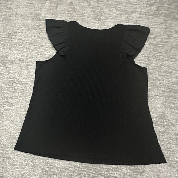 Torrid Shirt Womens Plus Size 5X Black Ribbed Ruffle Sleeve Sleeveless - Picture 3 of 10